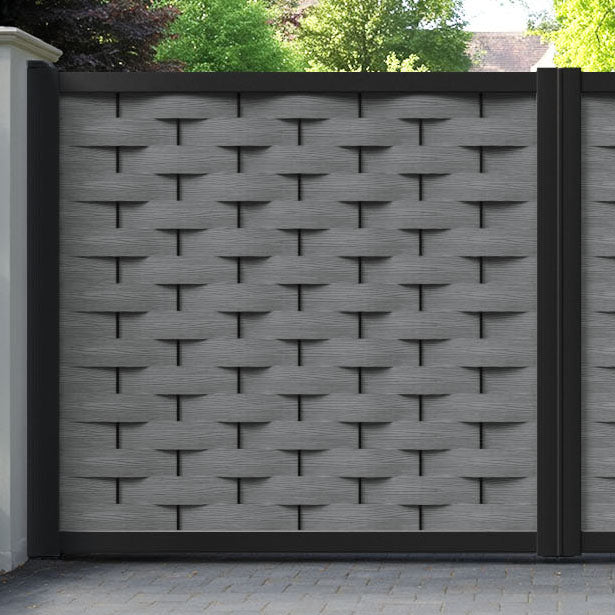 Ripple Mid Grey Straight Top Driveway Gate
