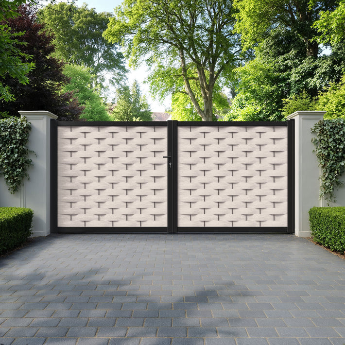 Ripple Mid Stone Straight Top Driveway Gate