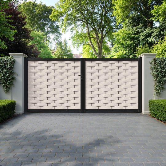 Ripple Mid Stone Straight Top Driveway Gate