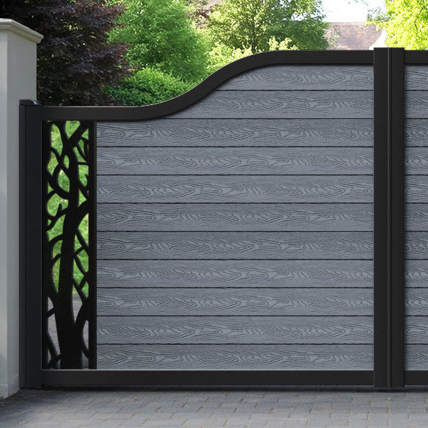 Classic Twilight Curved Top Driveway Gate - Anthracite - End Screen