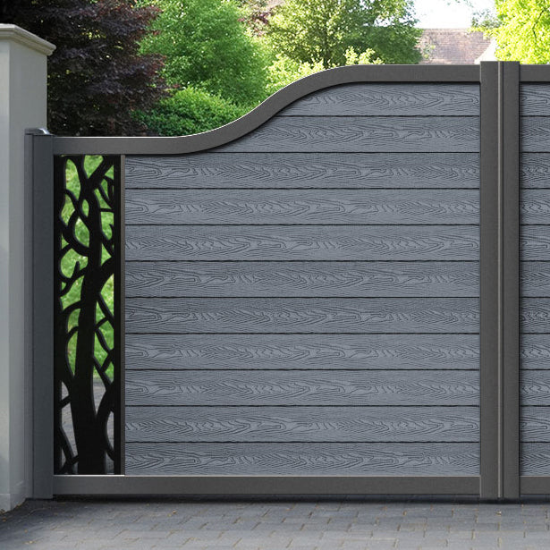 Classic Twilight Curved Top Driveway Gate - Anthracite - End Screen
