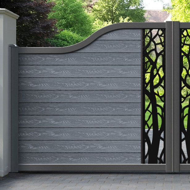 Classic Twilight Curved Top Driveway Gate - Anthracite - Middle Screen