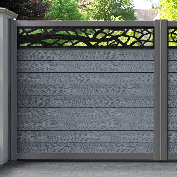 Classic Twilight Straight Top Driveway Gate - Anthracite - Top Screen
