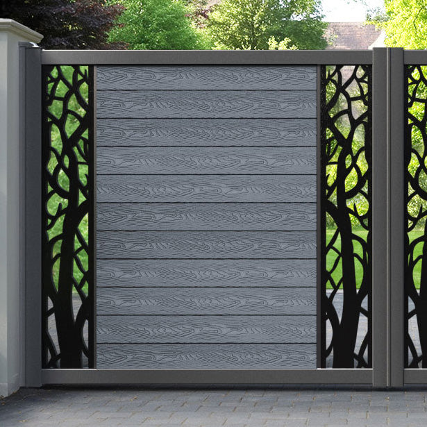 Classic Twilight Straight Top Driveway Gate - Anthracite - Middle & End Screen