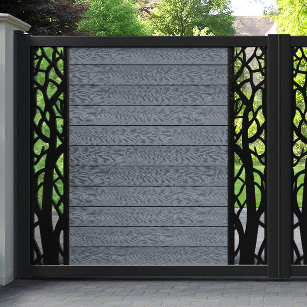Classic Twilight Straight Top Driveway Gate - Anthracite - Middle & End Screen