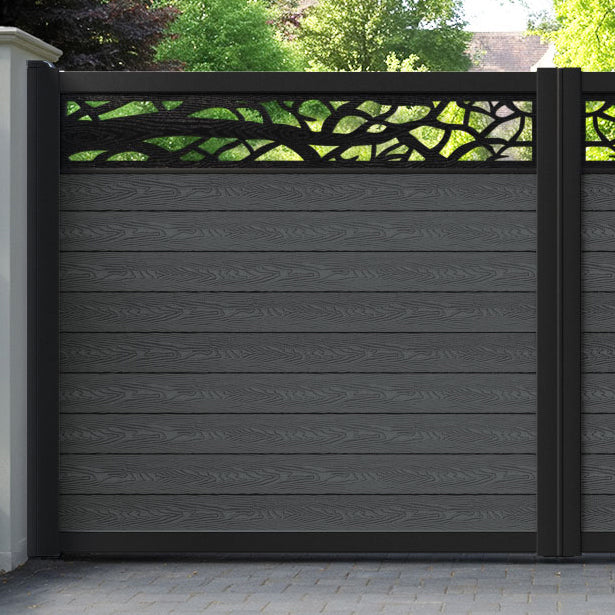 Classic Twilight Straight Top Driveway Gate - Dark Grey - Top Screen
