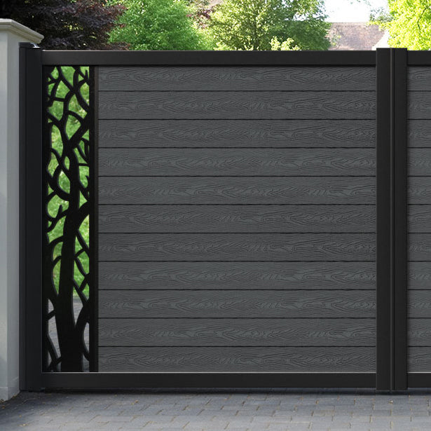 Classic Twilight Straight Top Driveway Gate - Dark Grey - End Screen