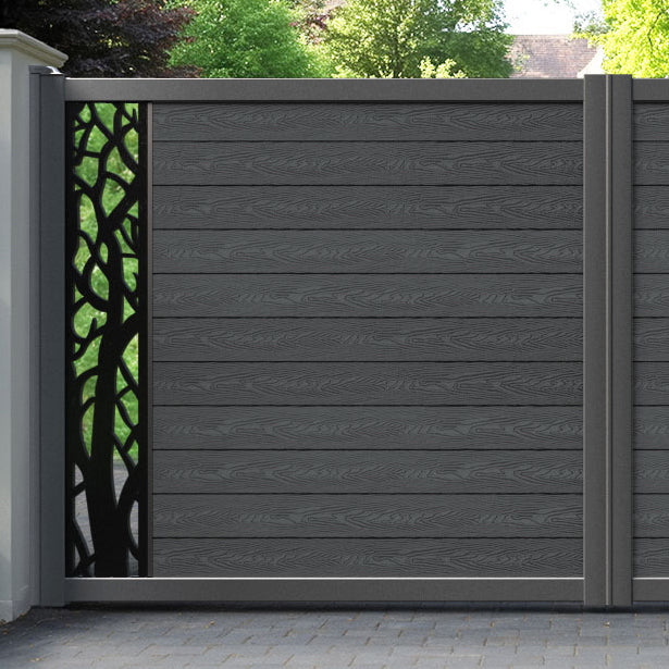 Classic Twilight Straight Top Driveway Gate - Dark Grey - End Screen