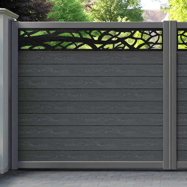 Classic Twilight Straight Top Driveway Gate - Dark Grey - Top Screen