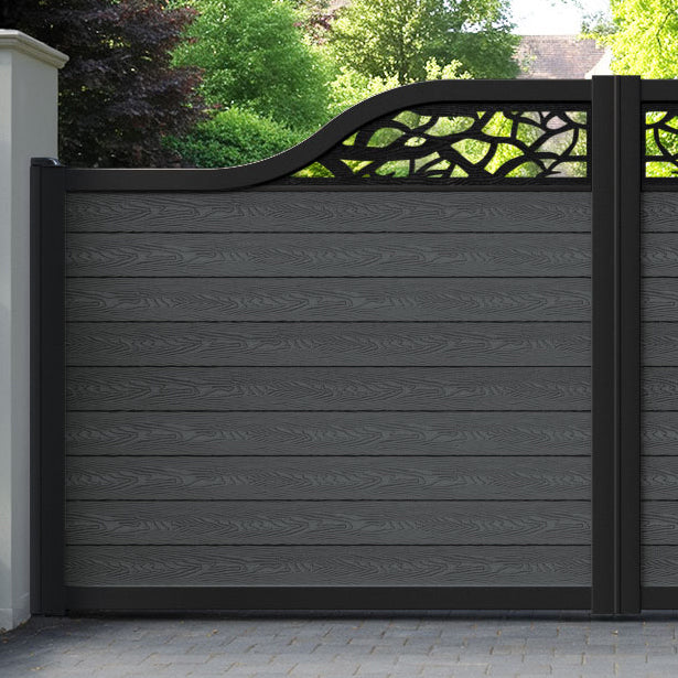 Classic Twilight Curved Top Driveway Gate - Dark Grey - Top Screen