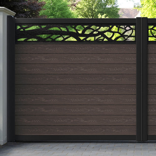 Classic Twilight Straight Top Driveway Gate - Mid Brown - Top Screen