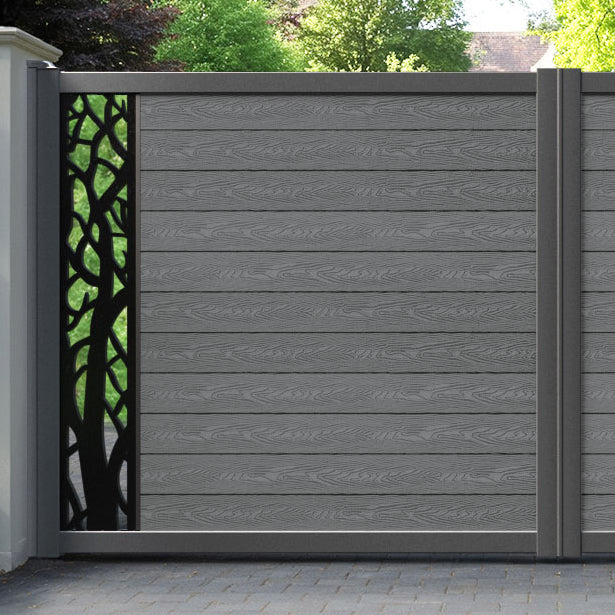Classic Twilight Straight Top Driveway Gate - Mid Grey - End Screen