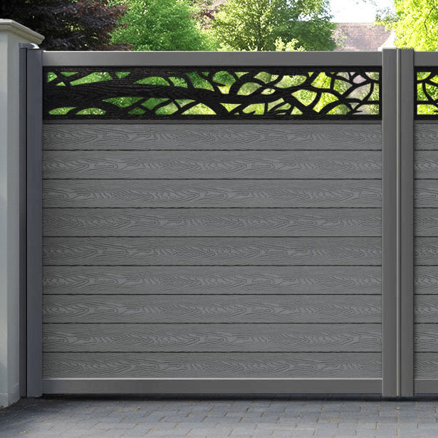 Classic Twilight Straight Top Driveway Gate - Mid Grey - Top Screen