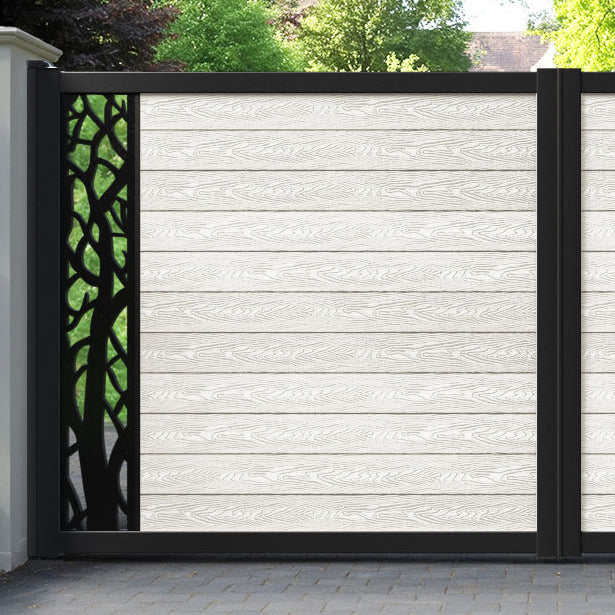 Classic Twilight Straight Top Driveway Gate - Light Stone - End Screen