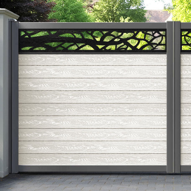 Classic Twilight Straight Top Driveway Gate - Light Stone - Top Screen