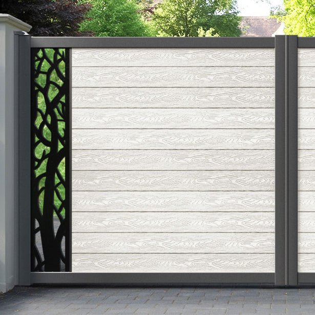Classic Twilight Straight Top Driveway Gate - Light Stone - End Screen
