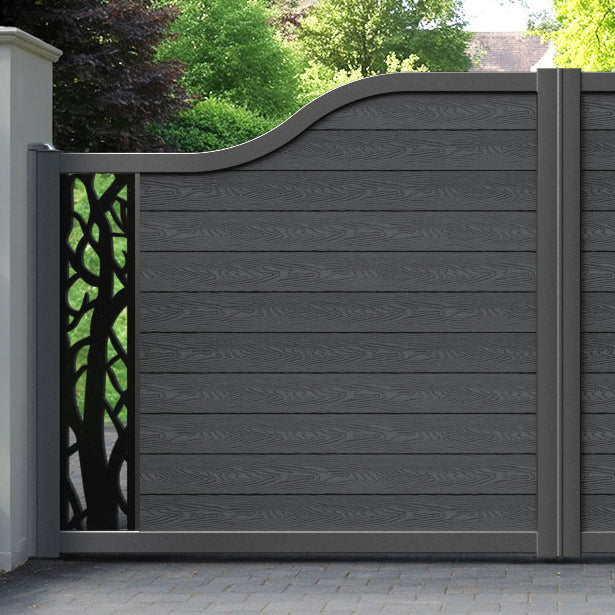 Classic Twilight Curved Top Driveway Gate - Dark Grey - End Screen
