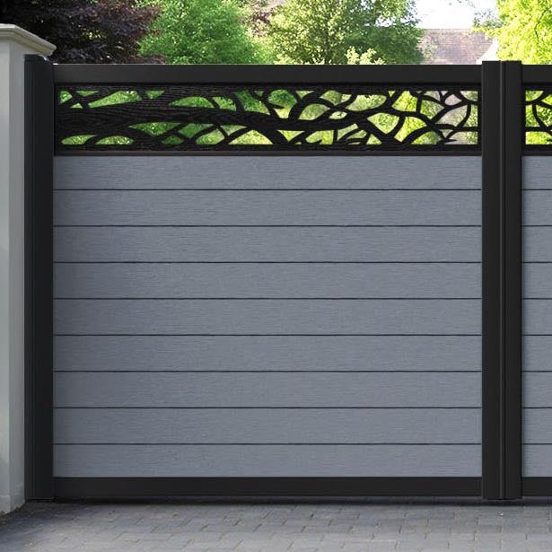 Fusion Twilight Straight Top Driveway Gate - Anthracite - Top Screen