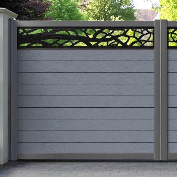 Fusion Twilight Straight Top Driveway Gate - Anthracite - Top Screen