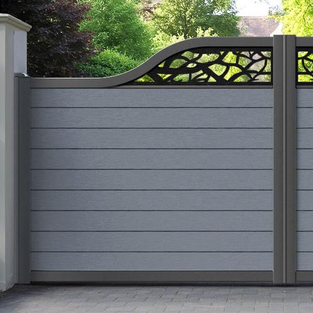 Fusion Twilight Curved Top Driveway Gate - Anthracite - Top Screen