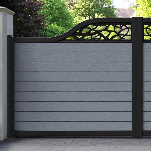 Fusion Twilight Curved Top Driveway Gate - Anthracite - Top Screen