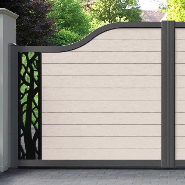Fusion Twilight Curved Top Driveway Gate - Mid Stone - End Screen