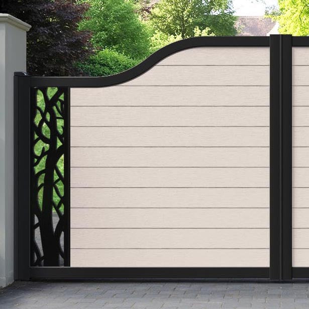 Fusion Twilight Curved Top Driveway Gate - Mid Stone - End Screen