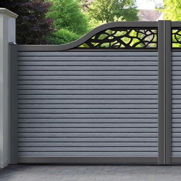 Hudson Twilight Curved Top Driveway Gate - Anthracite - Top Screen