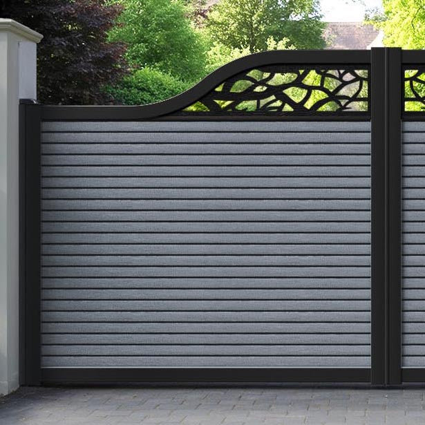 Hudson Twilight Curved Top Driveway Gate - Anthracite - Top Screen