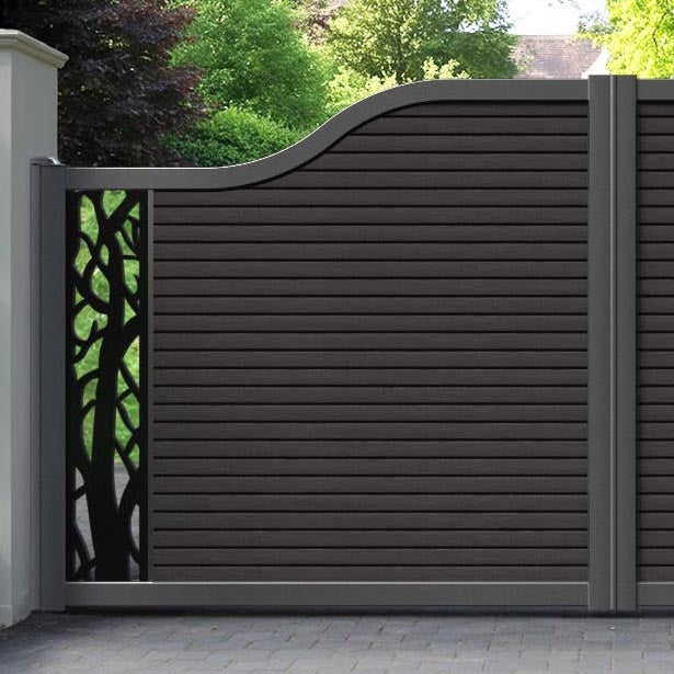 Hudson Twilight Curved Top Driveway Gate - Dark Oak - End Screen