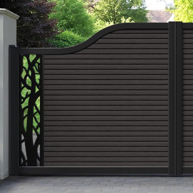Hudson Twilight Curved Top Driveway Gate - Dark Oak - End Screen