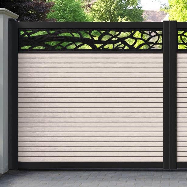 Hudson Twilight Straight Top Driveway Gate - Mid Stone - Top Screen