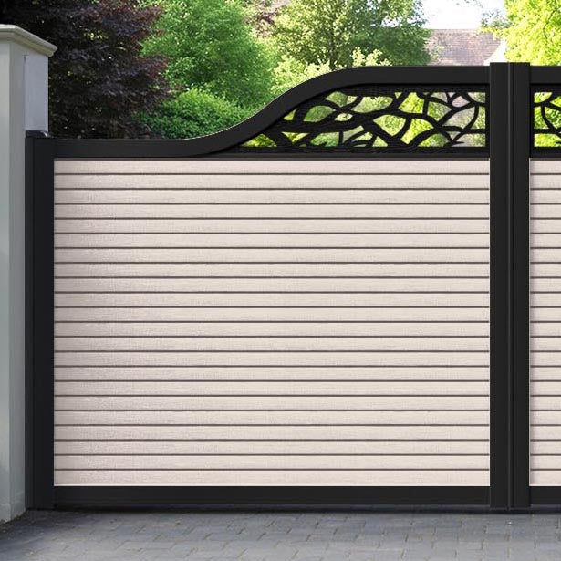 Hudson Twilight Curved Top Driveway Gate - Mid Stone - Top Screen