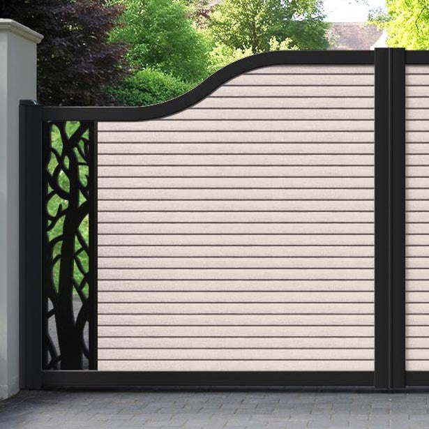 Hudson Twilight Curved Top Driveway Gate - Mid Stone - End Screen