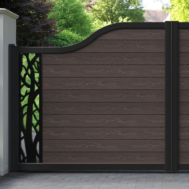Classic Twilight Curved Top Driveway Gate - Mid Brown - End Screen