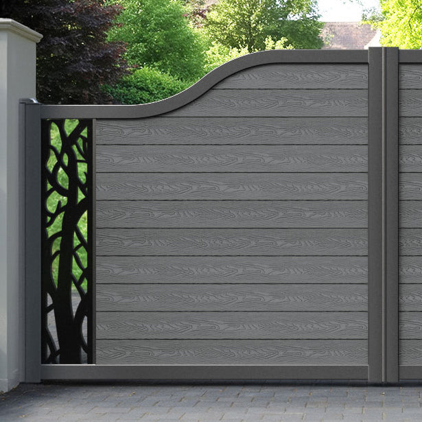 Classic Twilight Curved Top Driveway Gate - Mid Grey - End Screen