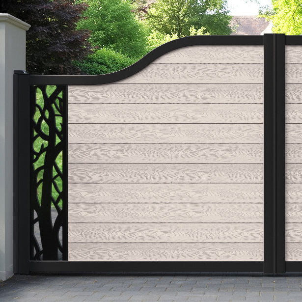 Classic Twilight Curved Top Driveway Gate - Mid Stone - End Screen