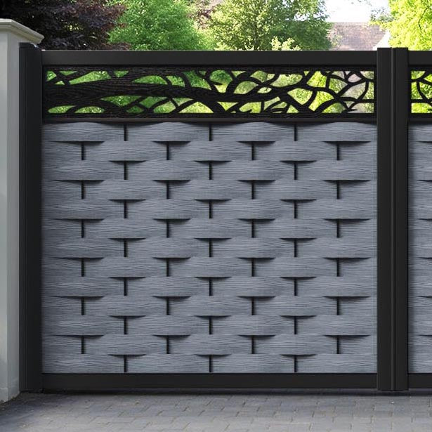 Ripple Twilight Straight Top Driveway Gate - Anthracite - Top Screen
