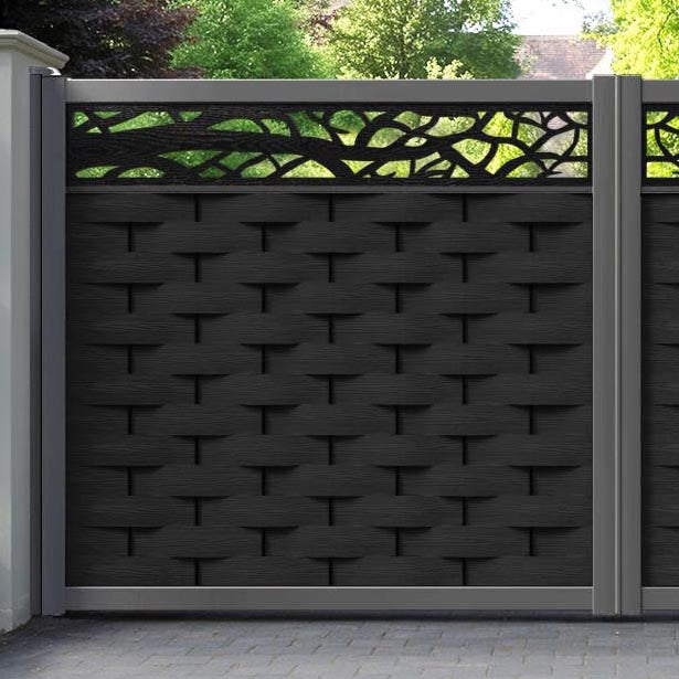 Ripple Twilight Straight Top Driveway Gate - Black - Top Screen
