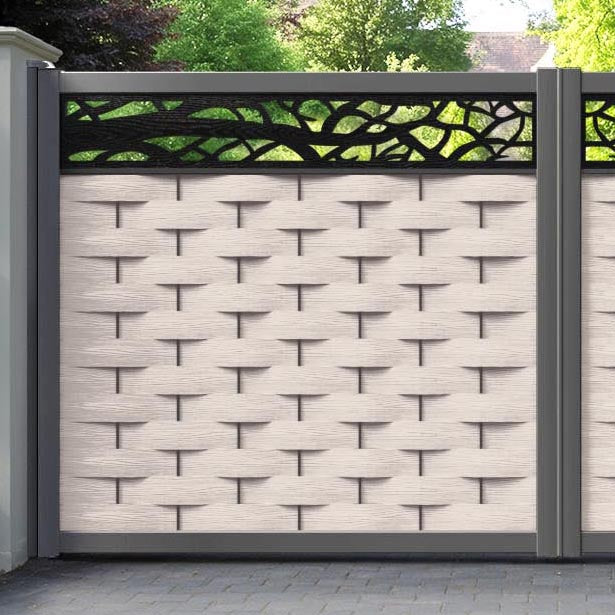 Ripple Twilight Straight Top Driveway Gate - Mid Stone - Top Screen