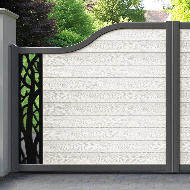 Classic Twilight Curved Top Driveway Gate - Light Stone - End Screen