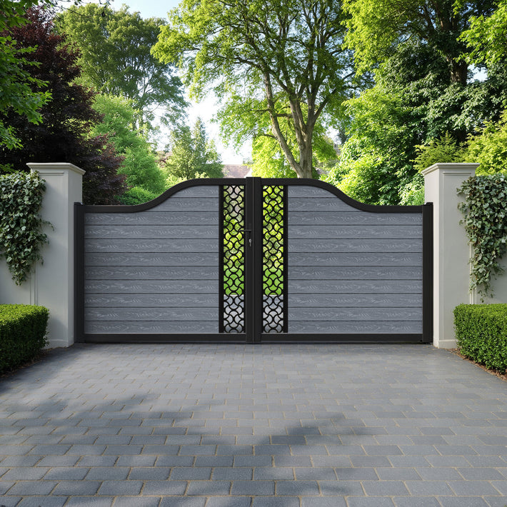 Classic Vida Curved Top Driveway Gate - Anthracite - Middle Screen
