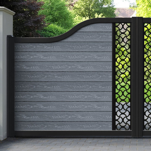Classic Vida Curved Top Driveway Gate - Anthracite - Middle Screen