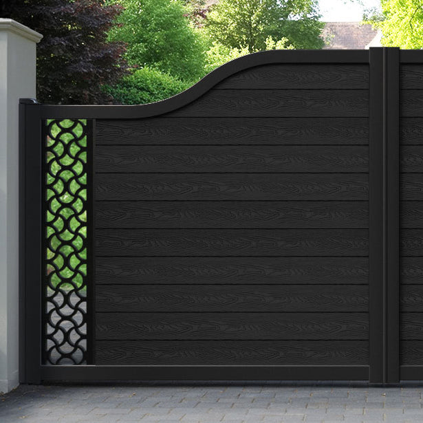 Classic Vida Curved Top Driveway Gate - Black - End Screen
