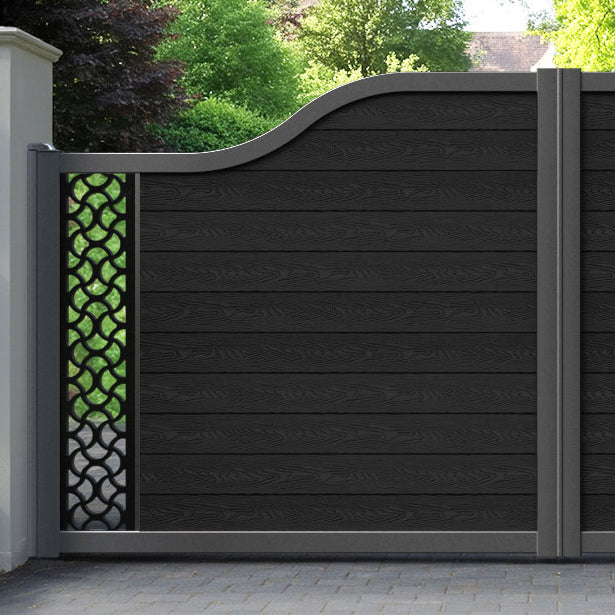 Classic Vida Curved Top Driveway Gate - Black - End Screen