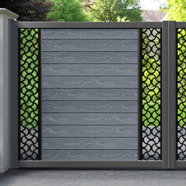 Classic Vida Straight Top Driveway Gate - Anthracite - Middle & End Screen