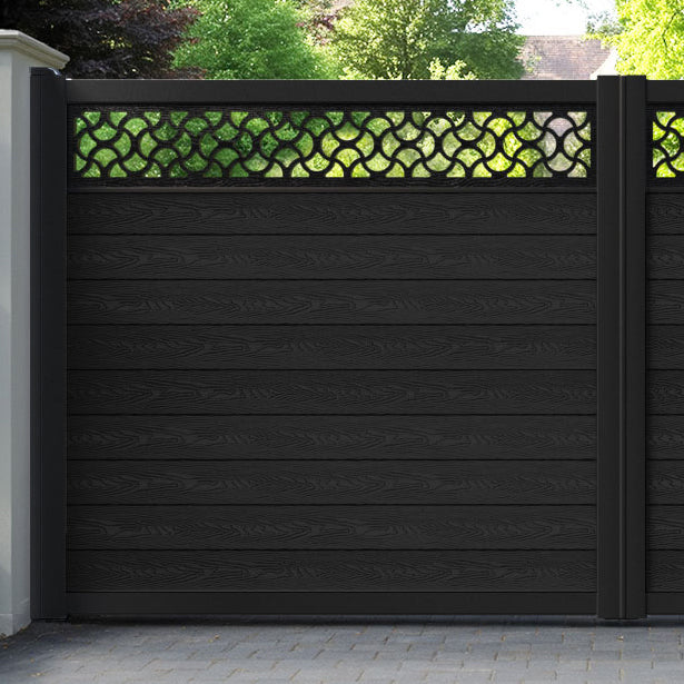 Classic Vida Straight Top Driveway Gate - Black - Top Screen