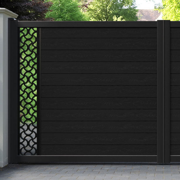 Classic Vida Straight Top Driveway Gate - Black - End Screen
