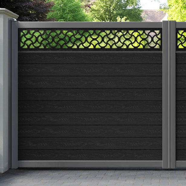 Classic Vida Straight Top Driveway Gate - Black - Top Screen