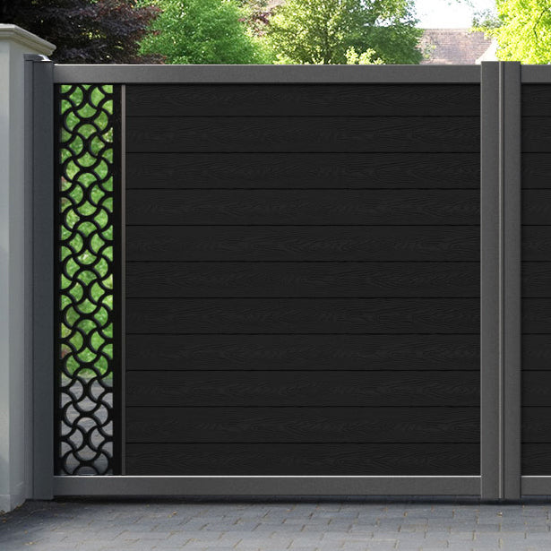 Classic Vida Straight Top Driveway Gate - Black - End Screen